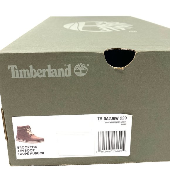 Timbeland Logo WOMEN Size TB 0A2J9W 929 BROOKTON 6 IN BOOT Taupe Nubuck Leather - Picture 7 of 8